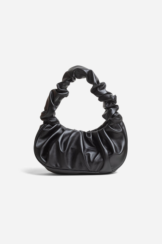 Macca Mini Black Ruched Bag