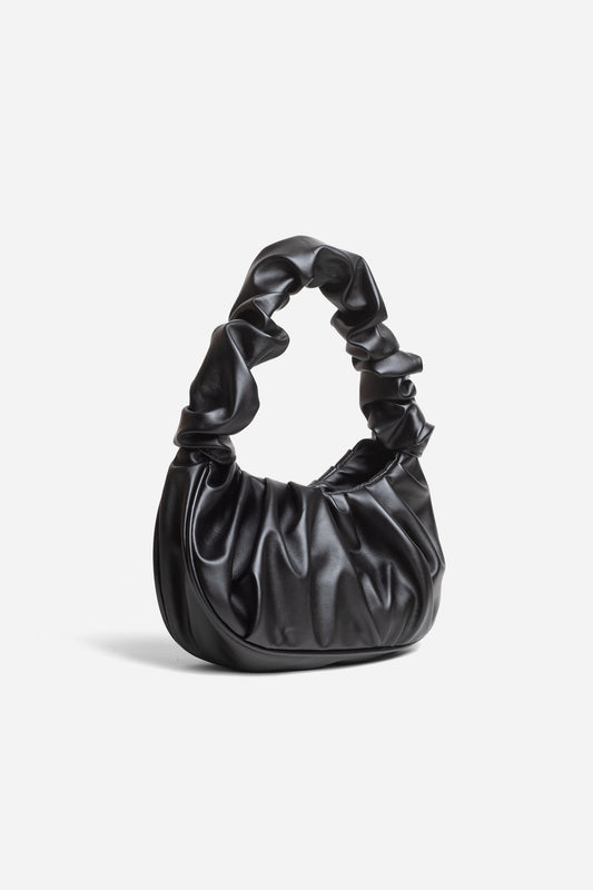 Macca Mini Black Ruched Bag