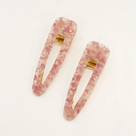 Set of Two Pink Hair Clips