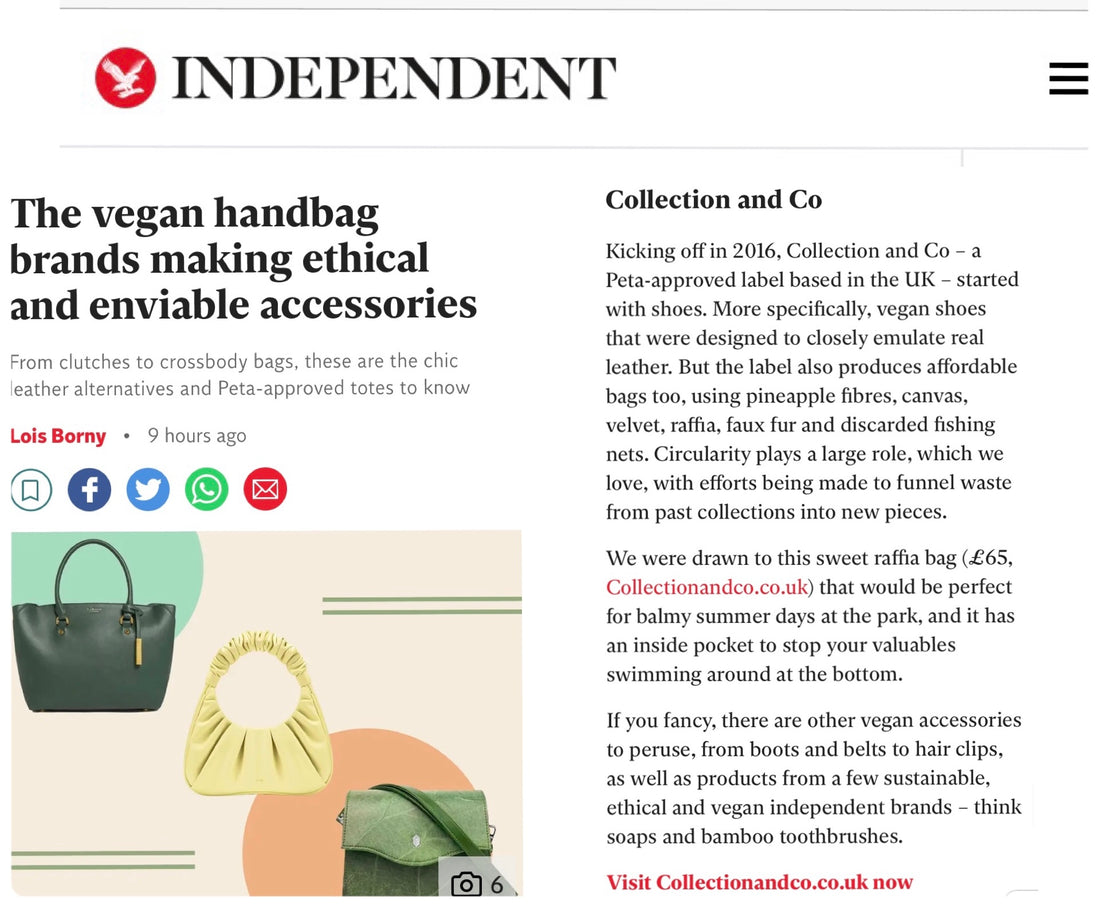 The Independent - 'The vegan handbag brands making stylish and ethical accessories'