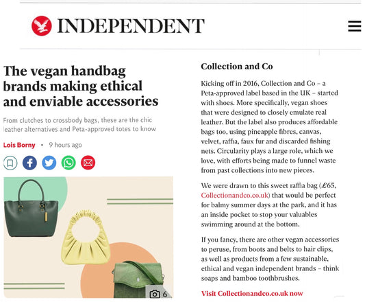 The Independent - 'The vegan handbag brands making stylish and ethical accessories'