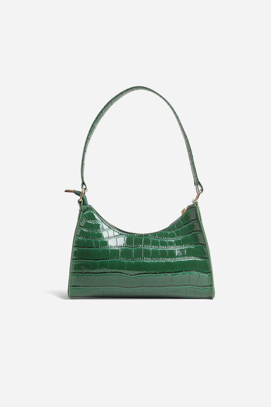 Lucia Mini Green Croc Bag