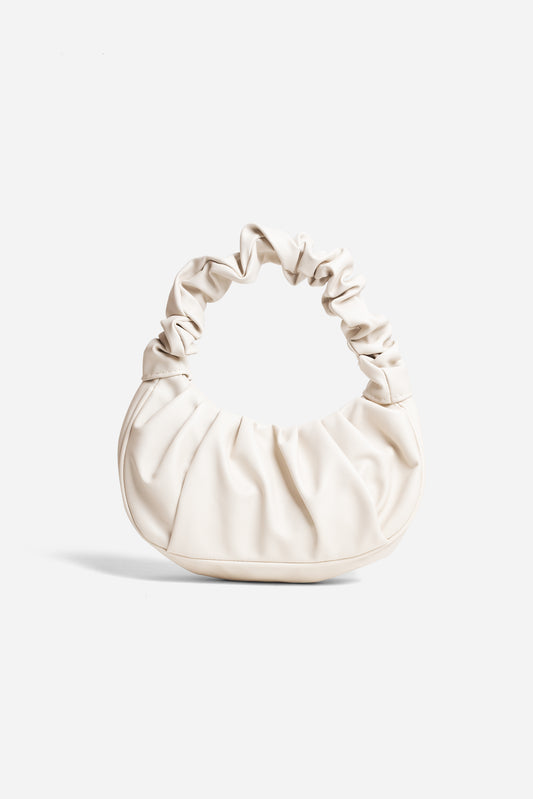 Macca Mini Cream Ruched Bag