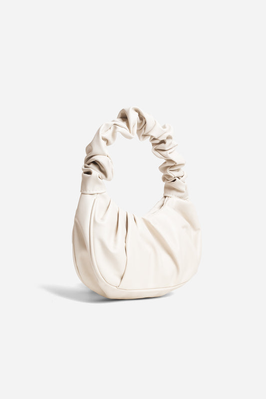 Macca Mini Cream Ruched Bag
