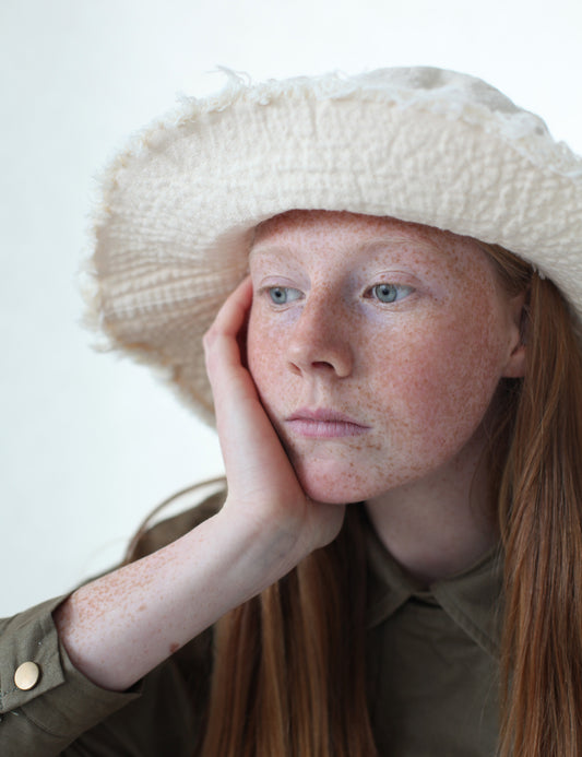 EVA White up-cycled cotton hat